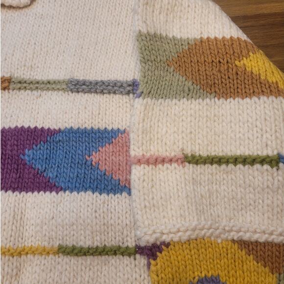 Quichua Village Wool Sweater M-XL Art Aztec Floral Lagenlook Amano Style EUC - Picture 6 of 9